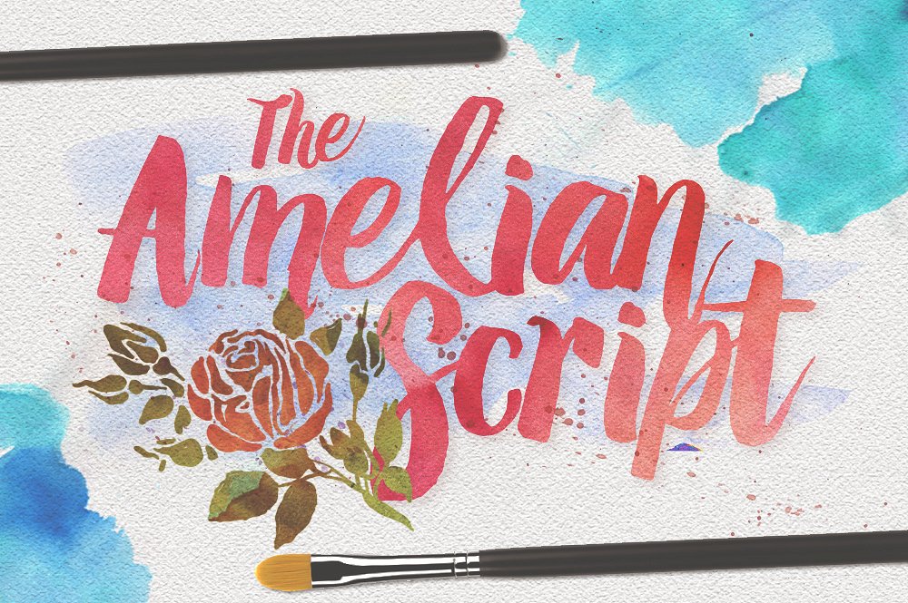 1000x665 Amelian Script - Watercolor Font Free