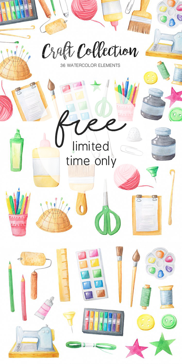 600x1201 Free Watercolor Craft Collection + New Free Font - Watercolor Font Free