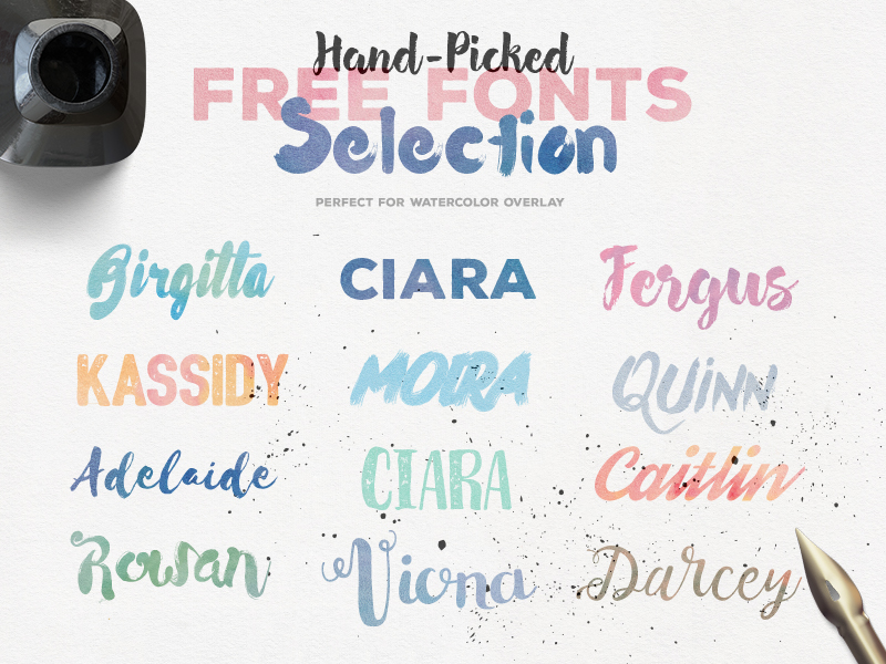 800x600 Perfect Free Fonts For Watercolor Design By Creativeveila - Watercolor Font Free