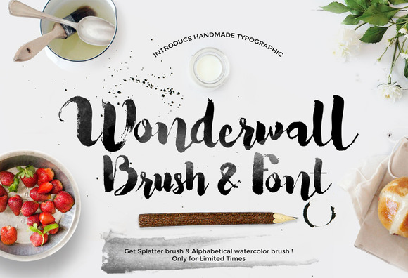 580x396 Wonderwall Font Amp Alphabetical Brush - Watercolor Font Free