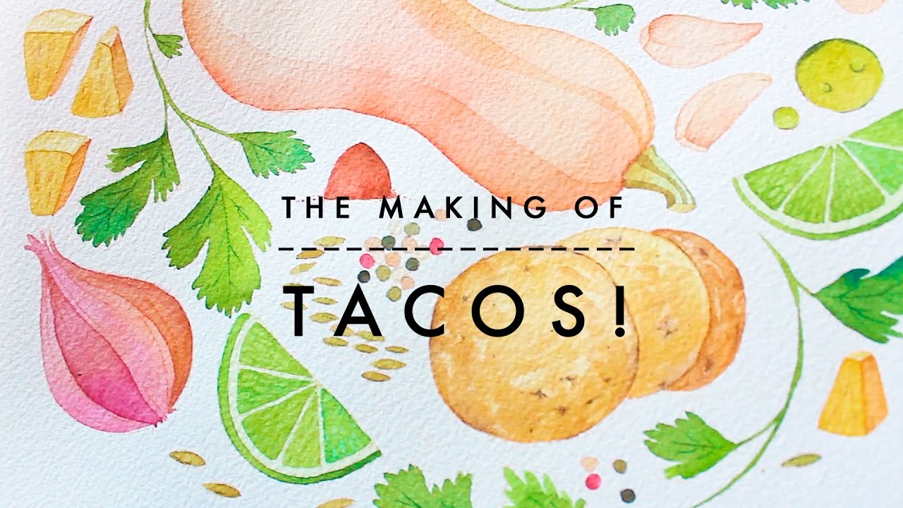 1280x720 How To Watercolor X Tacos! Food Illustration - Watercolor Food