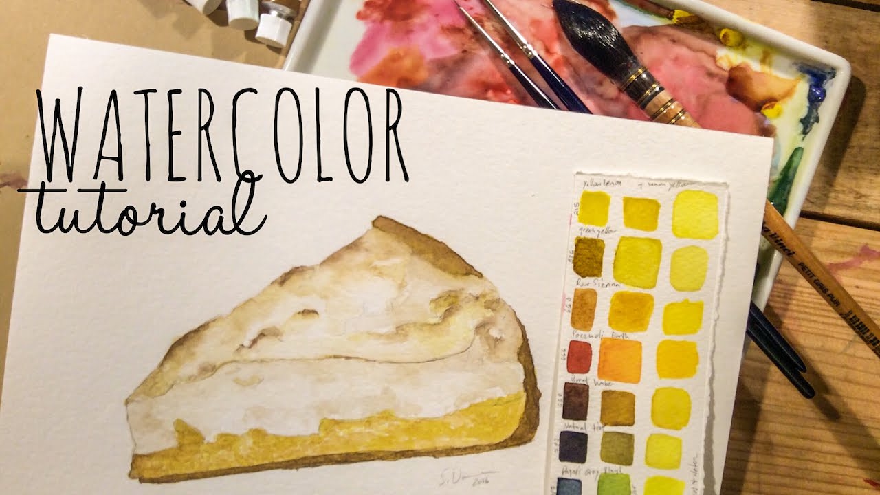 1280x720 Food Illustration Tutorial Lemon Meringue Pie ~ How To Use - Watercolor Food