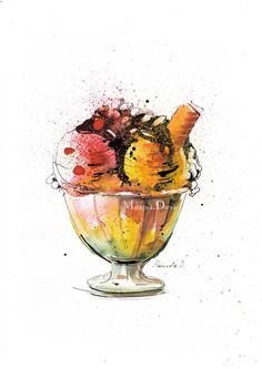 Watercolor Food Art