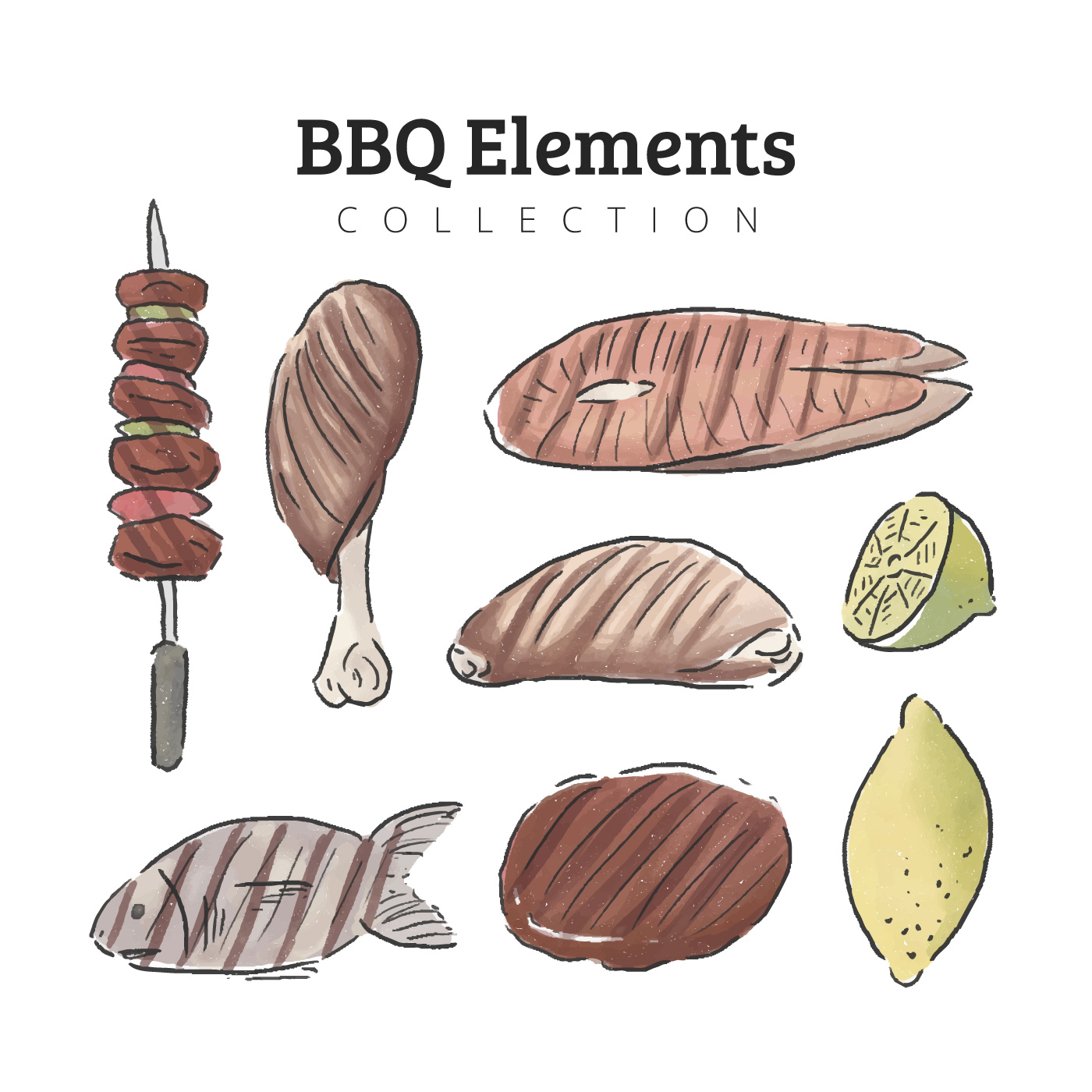 1400x1400 Watercolor Food Free Vector Art - Watercolor Food Art