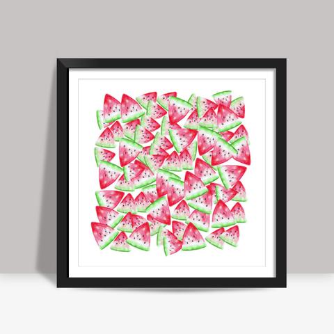 480x480 Watermelon Slices Fruit Pattern Watercolor Food Art Summer - Watercolor Food Art