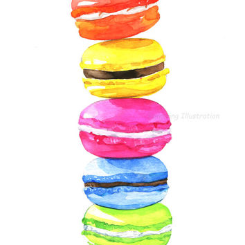 354x354 Donut Illustration Print , Donuts Art From Rongrong Illustration - Watercolor Food Art