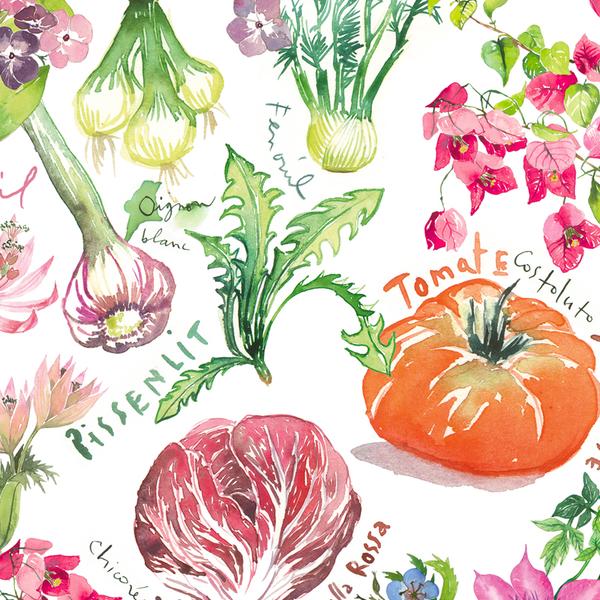 600x600 Kitchen Art Prints, Food Illustrations, Watercolor Recipes - Watercolor Food Illustrations