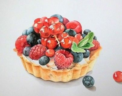 404x319 Pin By Linda Rayburn On Pastry Art Food - Watercolor Food Illustrations
