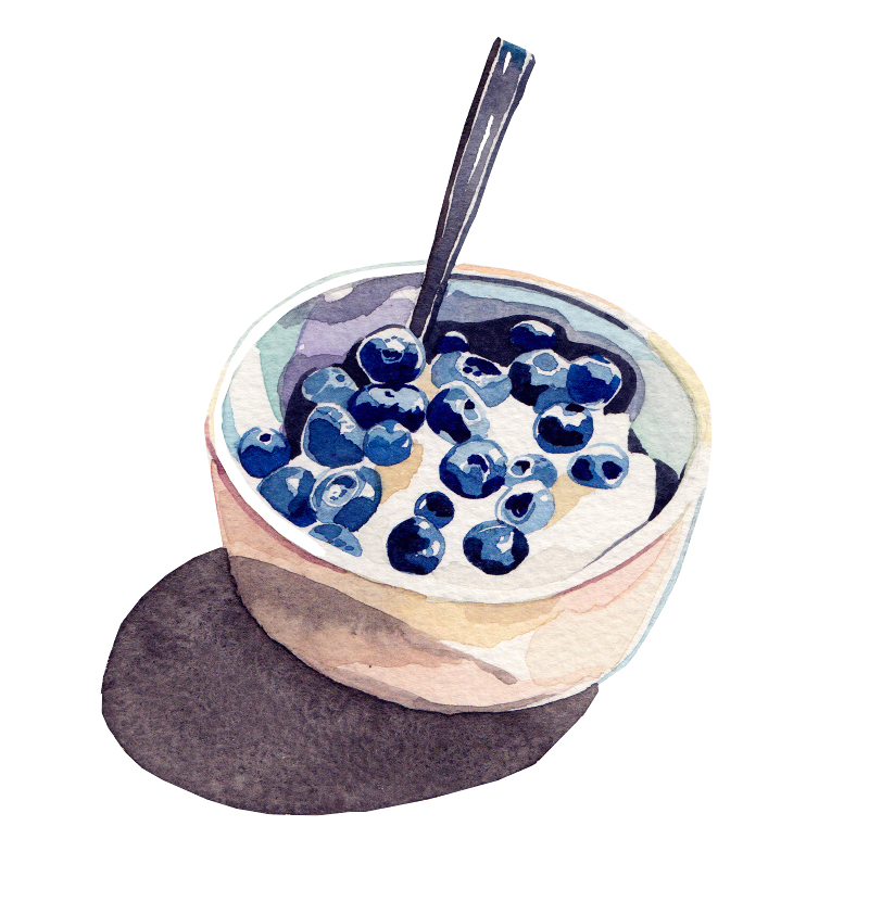 800x843 Breakfast - Watercolor Food Illustrations
