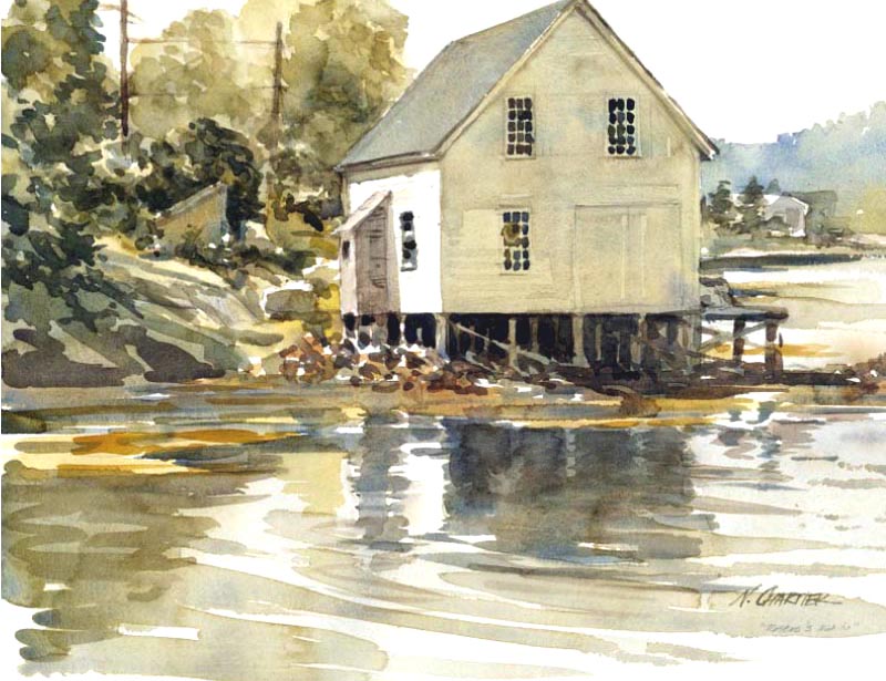 800x615 Original Watercolor Paintings For Sale From My Maine The Coastal - Watercolor For Sale