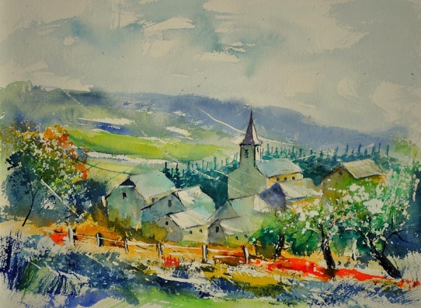 600x439 Watercolor 216021 Painting By Pol Ledent - Watercolor For Sale