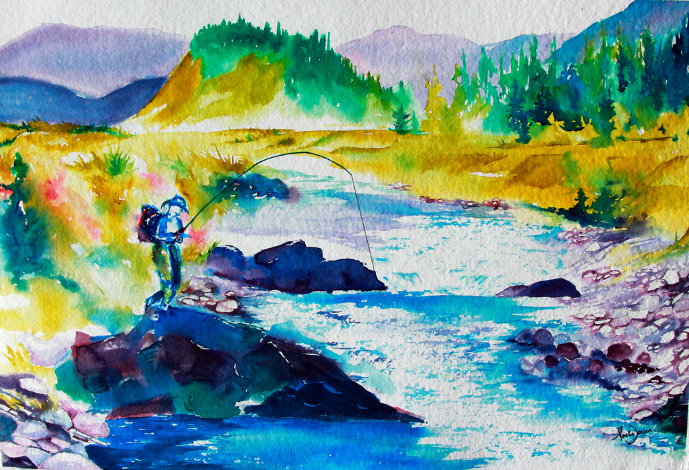 1000x682 Watercolor Wednesday New Original Watercolor For Sale! Jensen - Watercolor For Sale