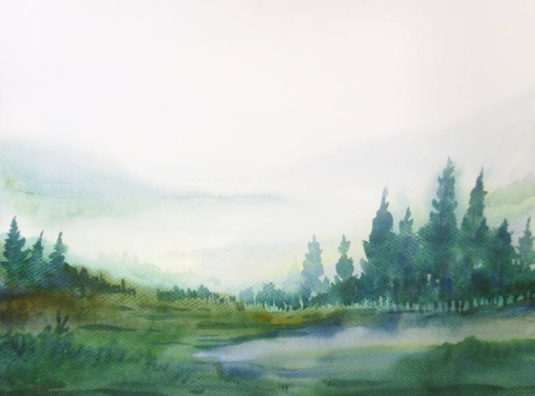 770x570 Mountain Forest - Watercolor Forest