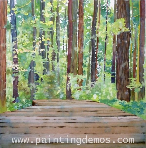 600x608 Painting A Forest With Watercolor And Mixed Media Step By Step - Watercolor Forest