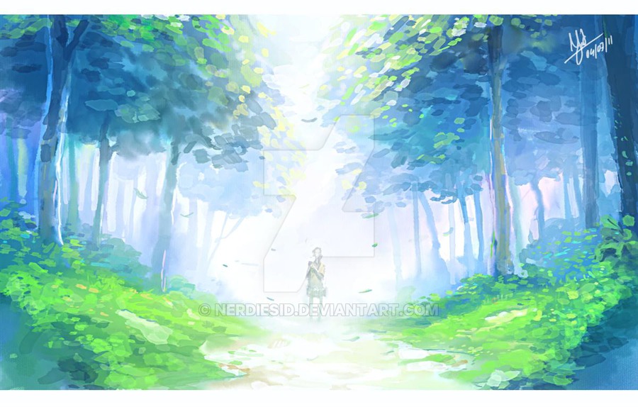 900x574 Watercolor Forest By Nerdiesid - Watercolor Forest