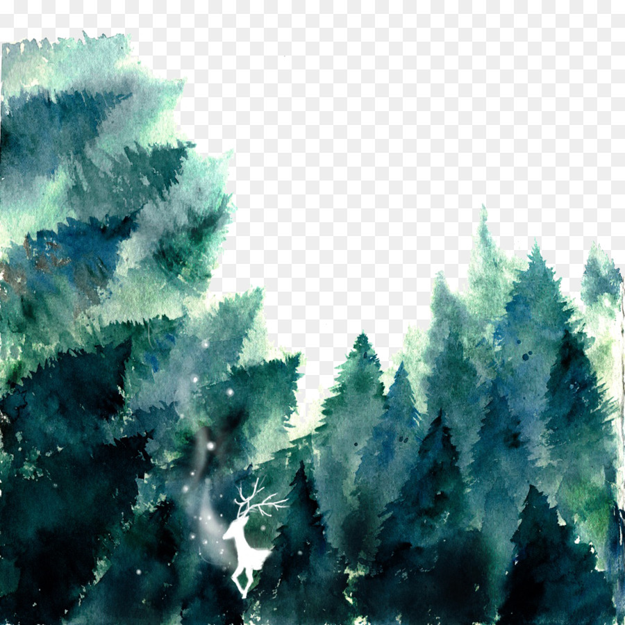 900x900 Forest Watercolor Painting If(We) - Watercolor Forest