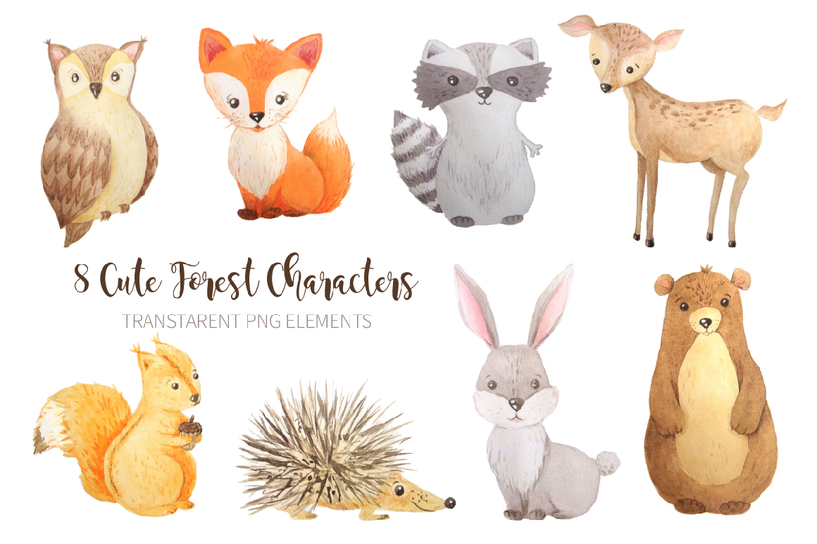 1160x772 Watercolor Forest Animals - Watercolor Forest Animals