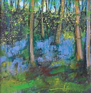 293x300 Forest Landscape With Bluebells In Spring Watercolour Colin Slater - Watercolor Forest Landscape