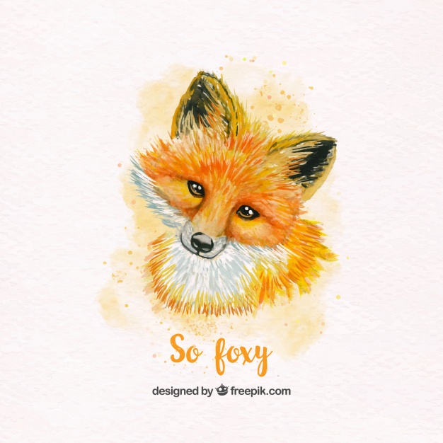 626x626 Lovely Watercolor Fox Vector Free Download - Watercolor Fox