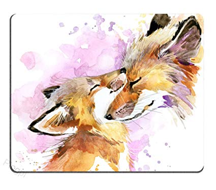 425x375 Pingpi Portable Mouse Pad Custom, Watercolor Fox And - Watercolor Fox