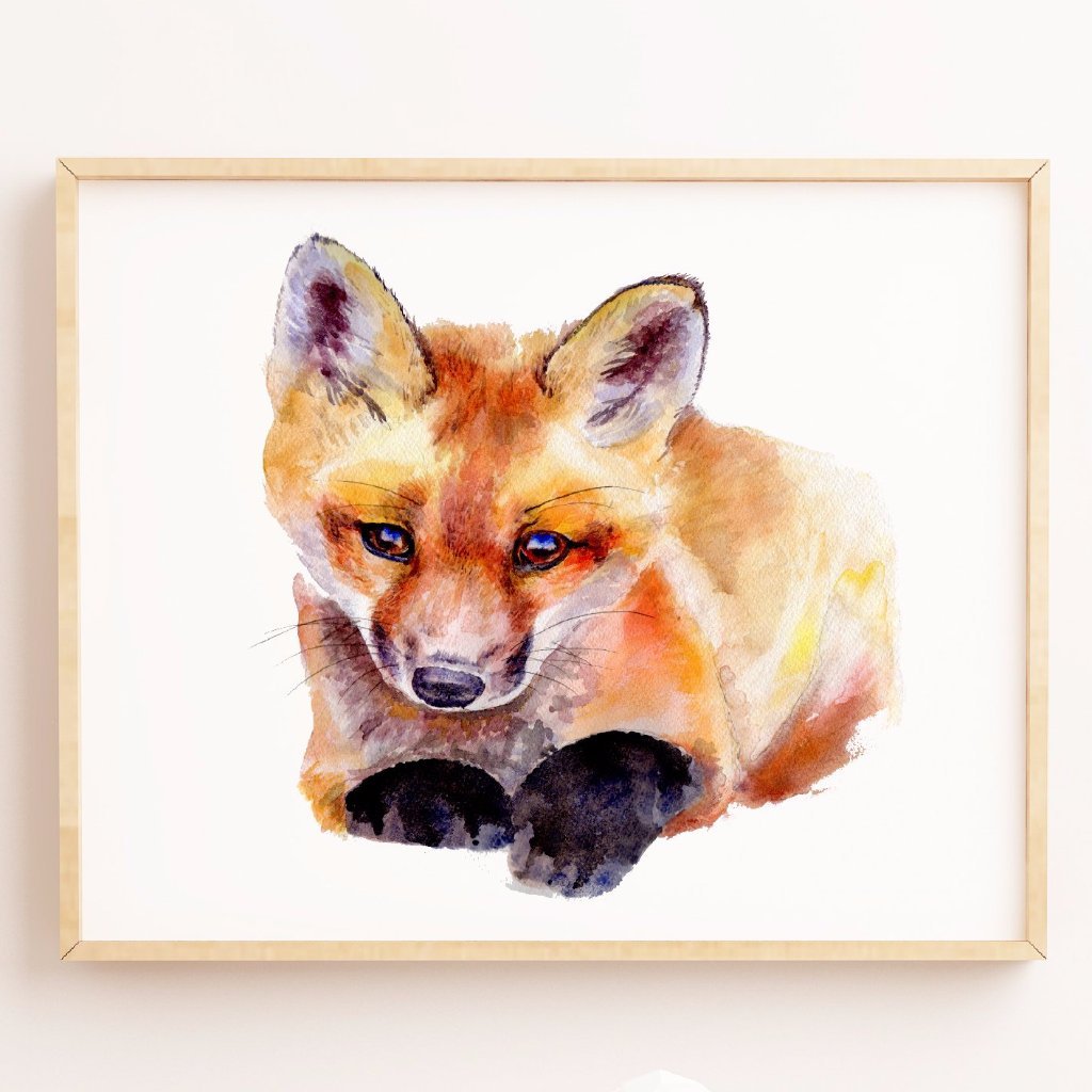 1024x1024 Watercolor Fox Print - Watercolor Fox
