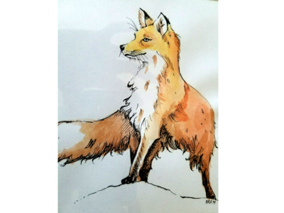 400x300 Watercolor Fox By Nicole Ajamian - Watercolor Fox