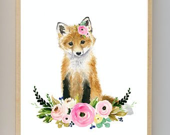 340x270 Watercolor Fox Etsy - Watercolor Fox