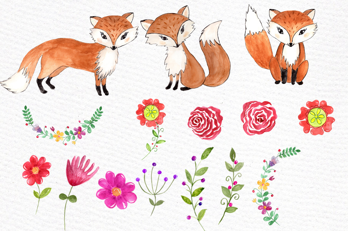 1160x772 Watercolor Fox Clipart By Vivastarkids - Watercolor Fox