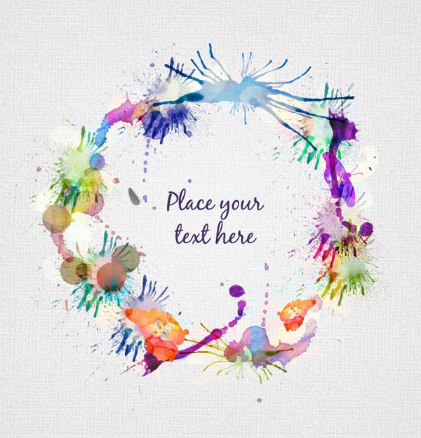 600x625 Watercolor Ink Circular Frame [Ai] - Watercolor Frame