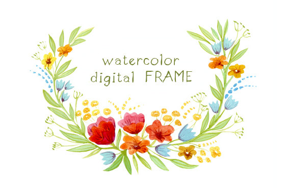 567x369 Watercolor Clipart Floral Frame - Watercolor Frame