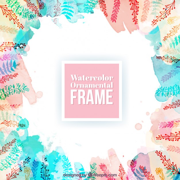 626x626 Watercolor Ornamental Frame Vector Free Download - Watercolor Frame