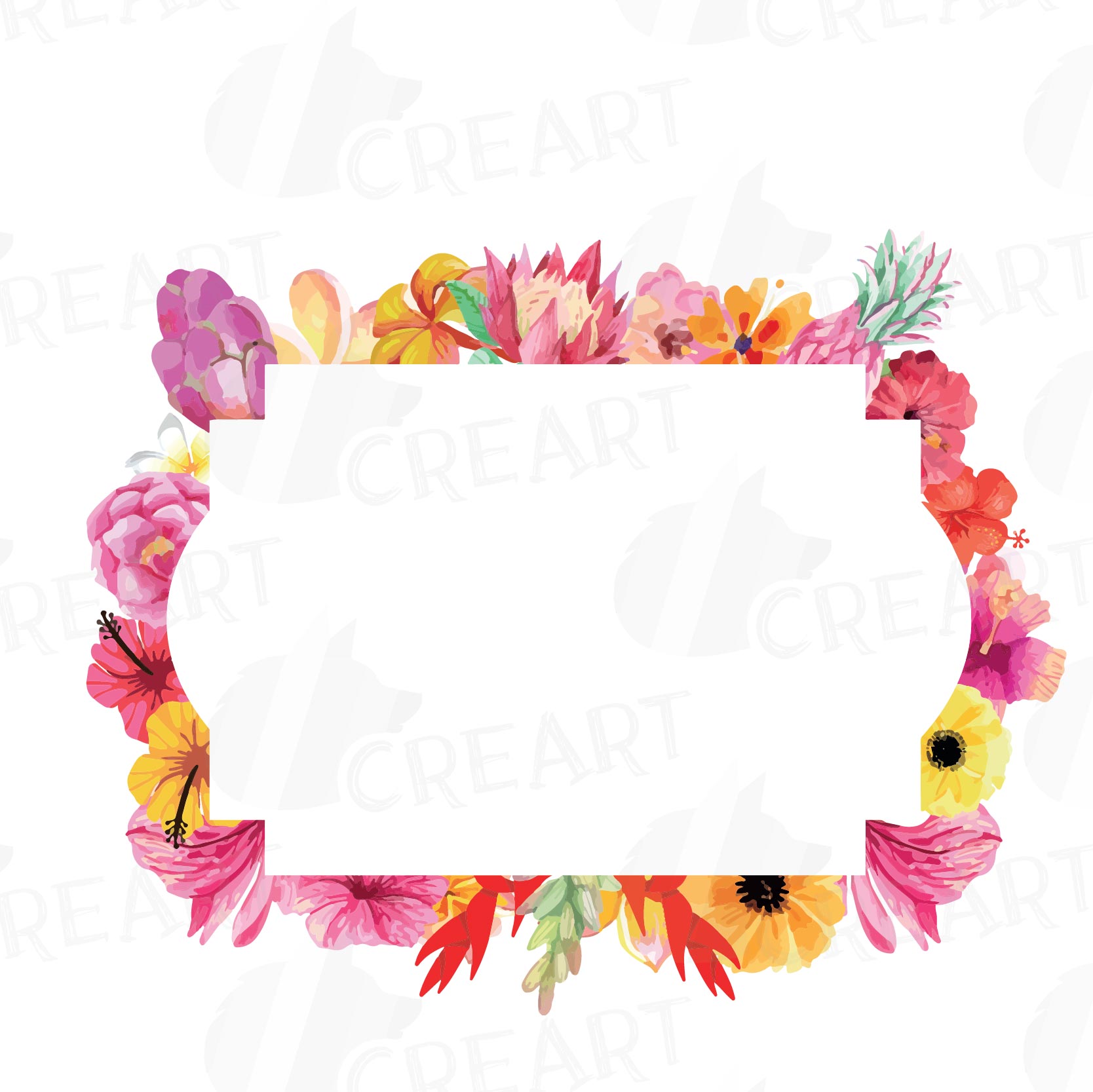 1668x1667 Floral Frames Watercolor Clip Art Colle Design Bundles - Watercolor Frame
