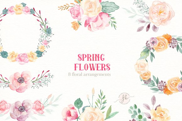 580x387 Spring Flowers Watercolor Free Download - Watercolor Free Download