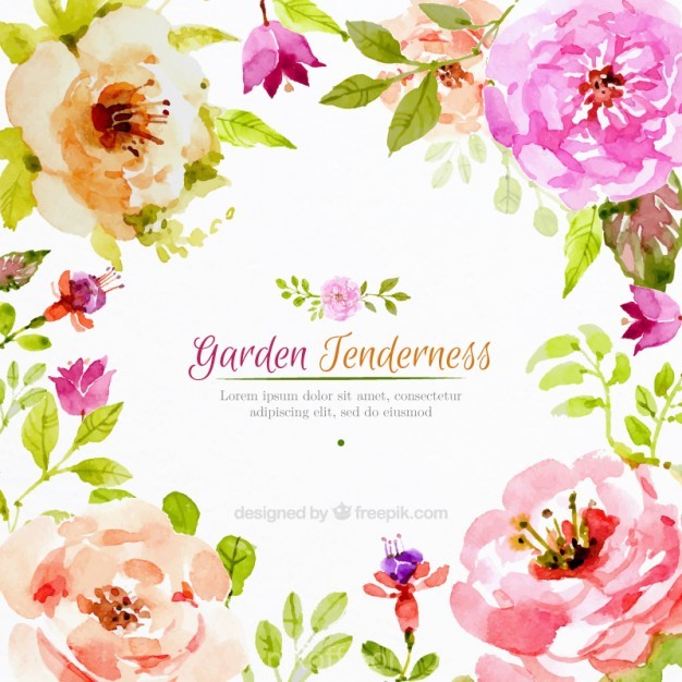 626x626 Ai] Realistic Watercolor Flowers Background Vector Free Download - Watercolor Free Download