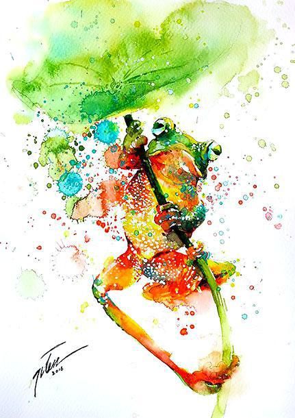 Watercolor Frog