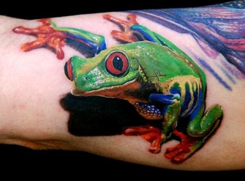 500x370 Frog Tattoos - Watercolor Frog Tattoo