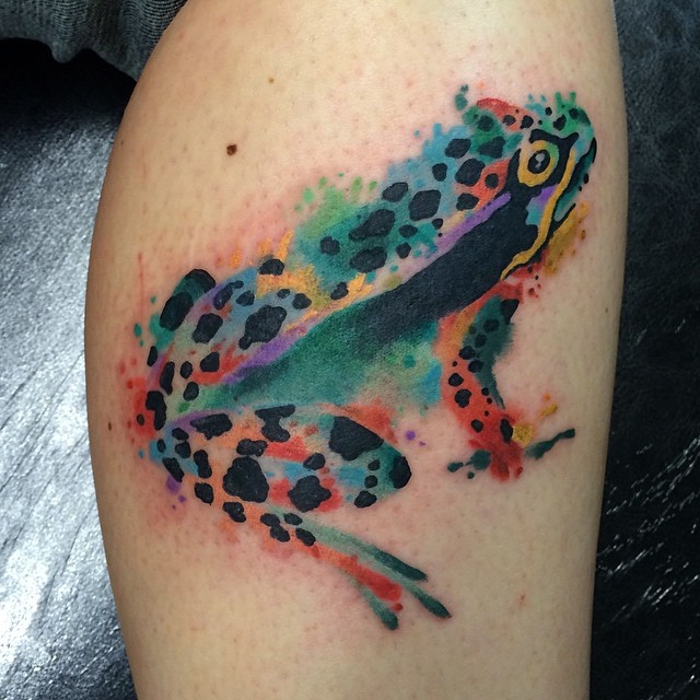 640x640 Watercolor Frog Tattoos Leg Tattoo Designs For Girls - Watercolor Frog Tattoo