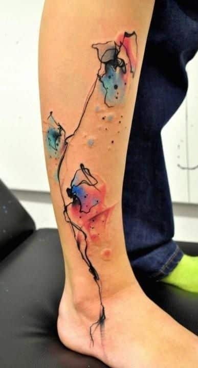 387x720 Watercolor Tattoos For Men - Watercolor Frog Tattoo