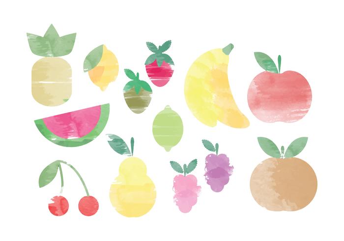 700x490 Vector Watercolor Fruit Elements - Watercolor Fruit