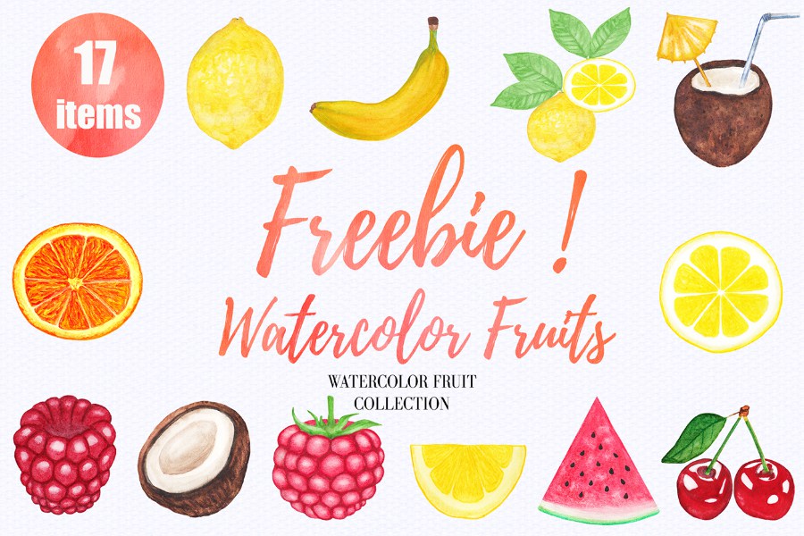 900x600 12 Free Watercolor Fruits Free Design Resources - Watercolor Fruit