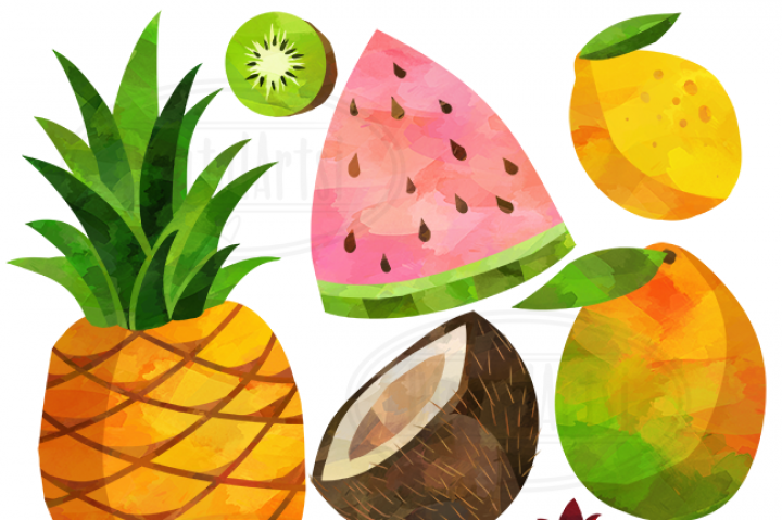 720x479 Watercolor Fruits Clipart By Digitalartsi - Watercolor Fruit
