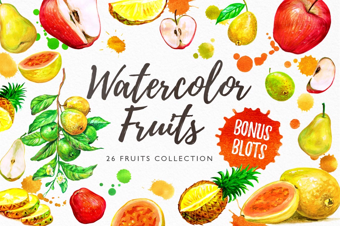1160x772 Watercolor Fruits - Watercolor Fruit