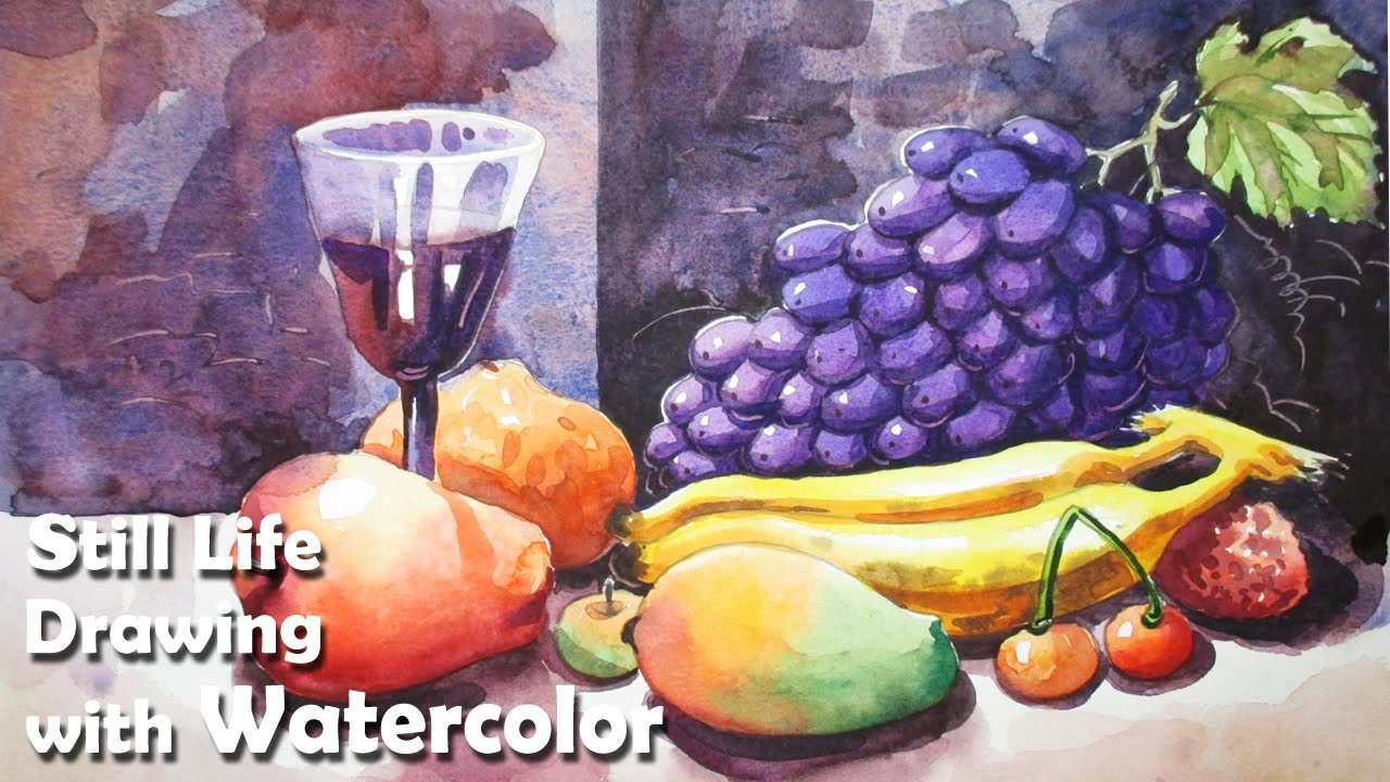 1280x720 How To Paint A Still Life Fruits In Watercolor Step By Step - Watercolor Fruit Still Life
