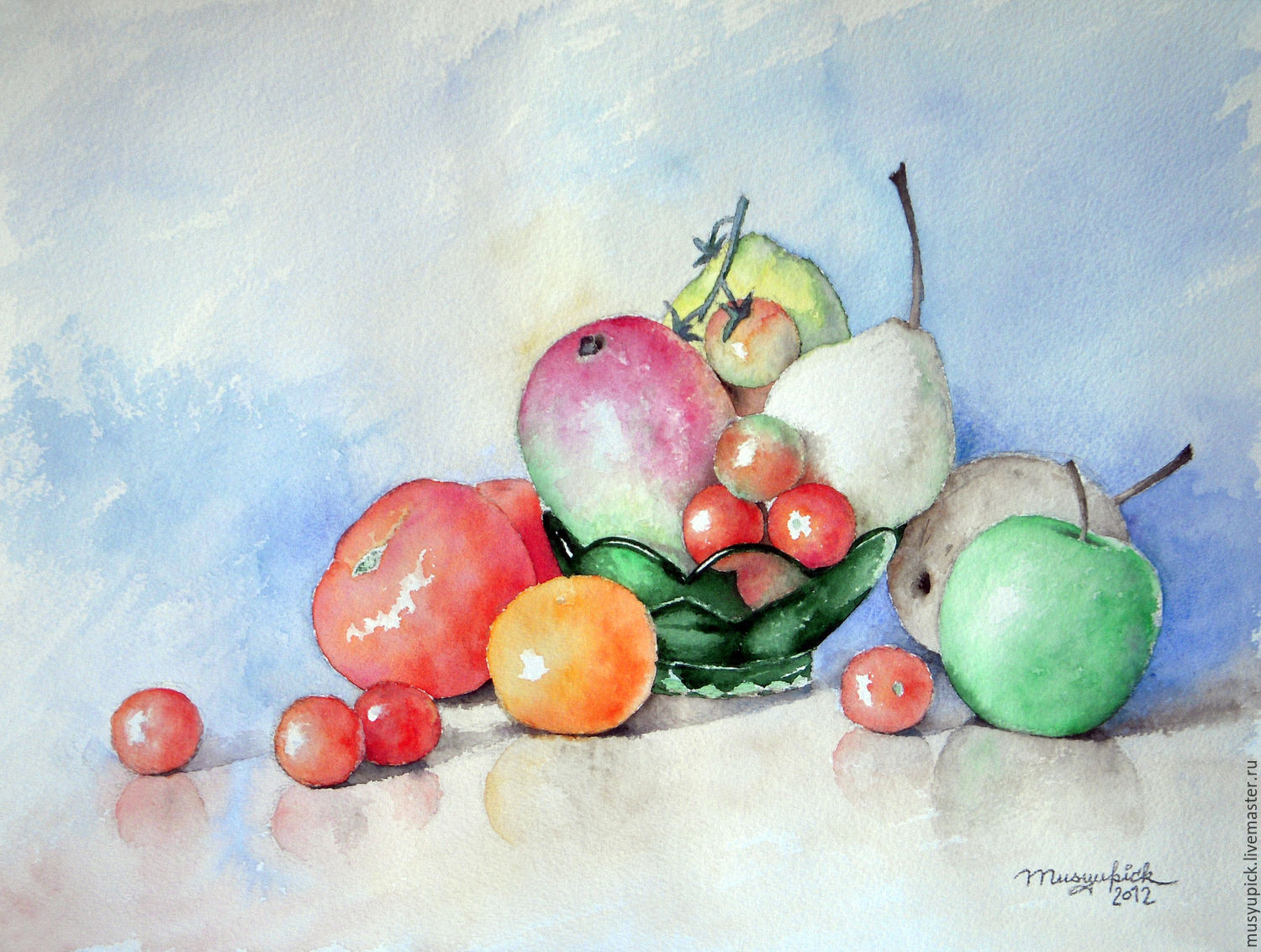 1500x1132 Watercolour Vitamin Still Life Shop Online On Livemaster With - Watercolor Fruit Still Life