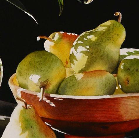 474x470 Still Life Bowl Of Pears Still Life In 2018 Pear - Watercolor Fruit Still Life