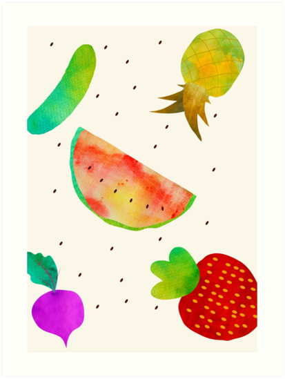 413x549 Watercolor Fruits And Vegetables Art Prints By O2creativeny - Watercolor Fruits And Vegetables