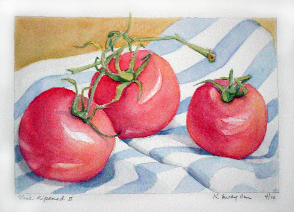 1000x721 Watercolor Fruits + Vegetables Kathleen Swaydan Artist - Watercolor Fruits And Vegetables