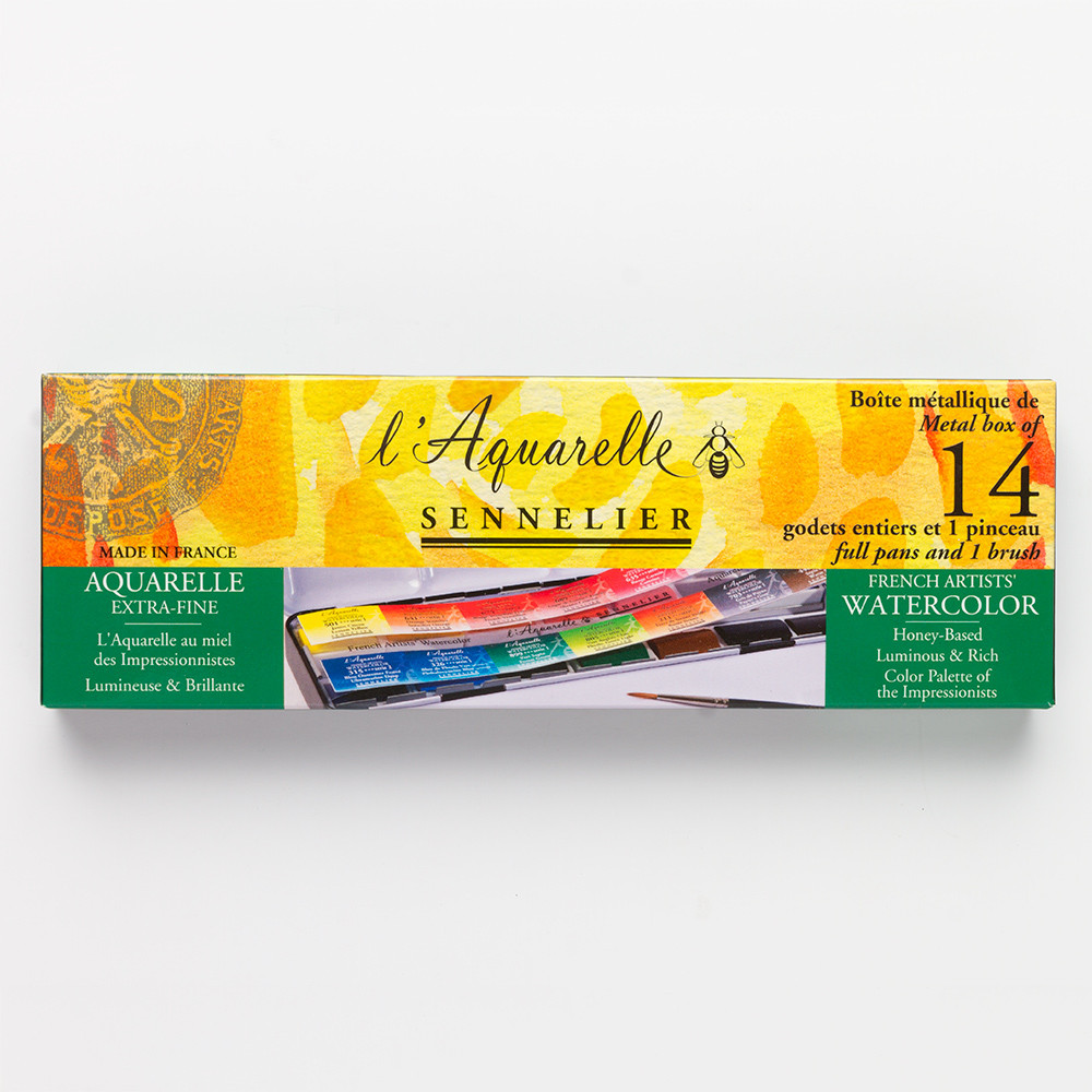 1000x1000 Sennelier Watercolour Paint Classic Metal Tin Set Of 14 Full - Watercolor Full Pans