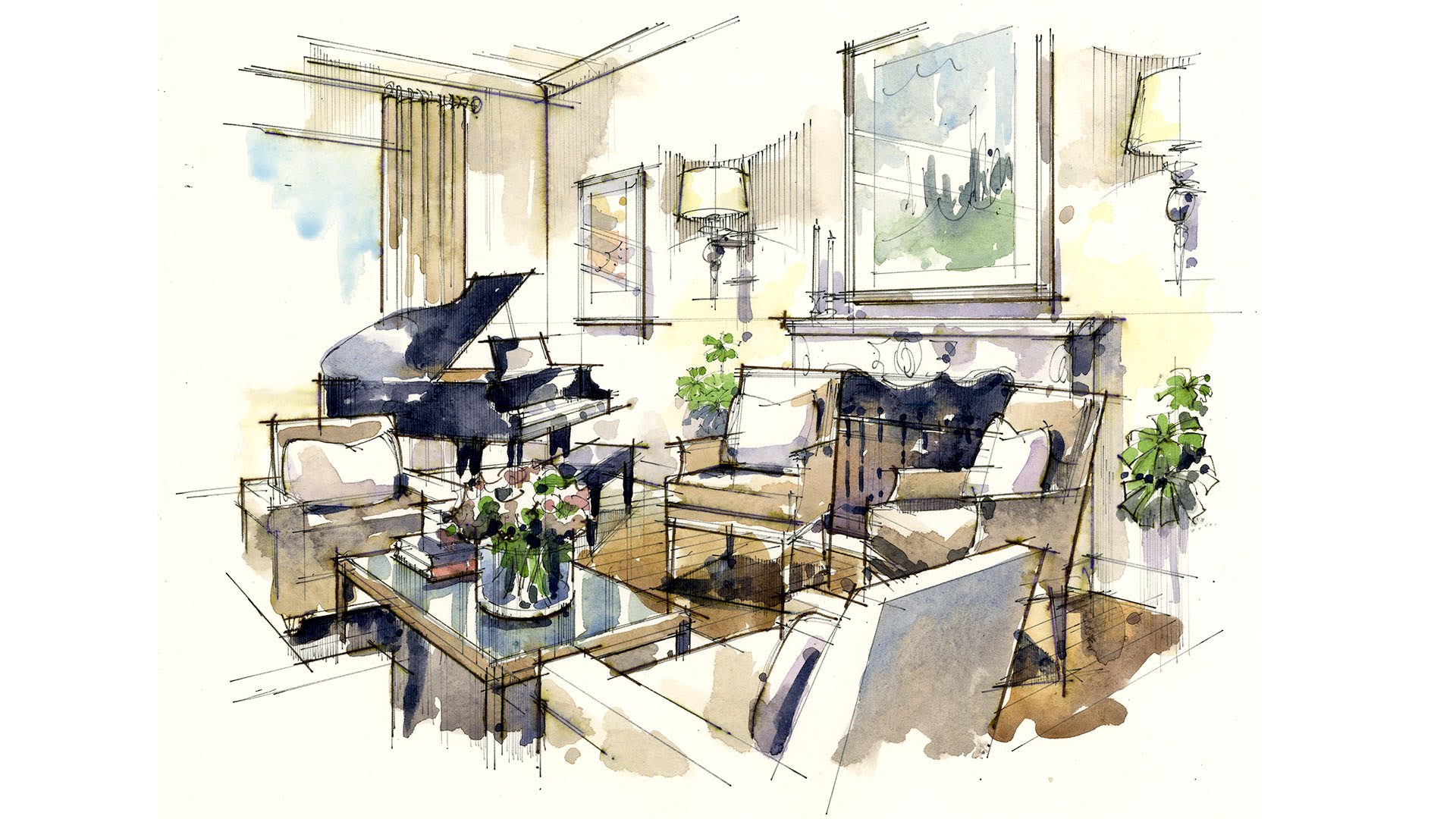 1920x1080 Tutorial - Watercolor Furniture