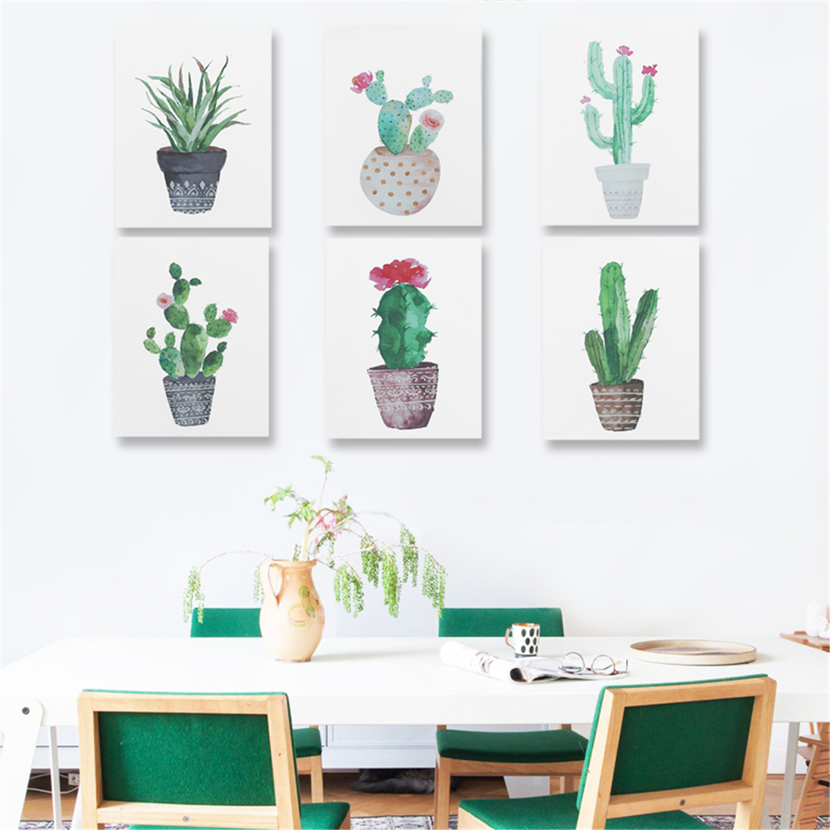 1200x1200 Unframed Watercolor Cactus Painting Print Picture Modern Home Wall - Watercolor Furniture